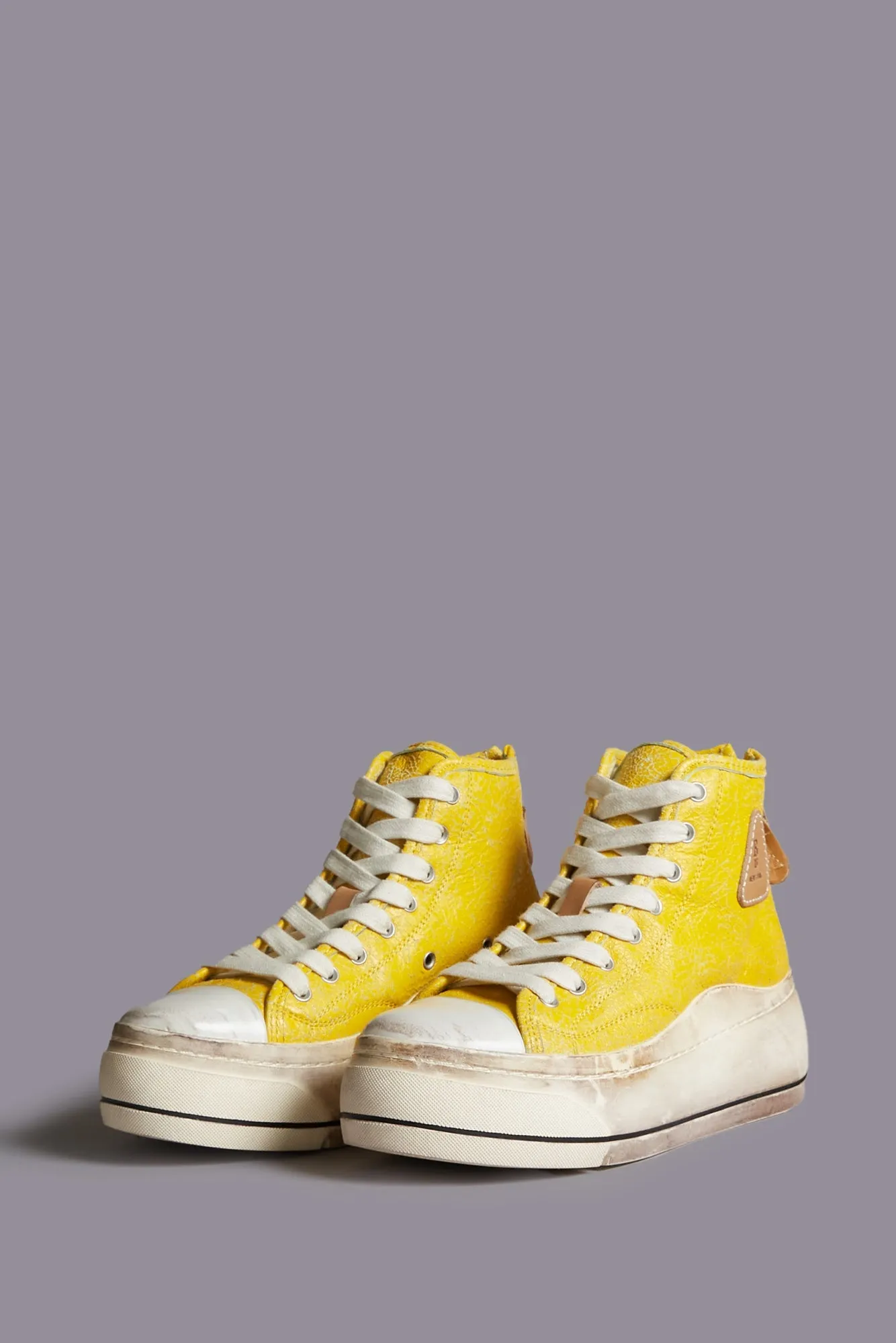 KURT HIGH TOP SNEAKER - YELLOW / AQUA