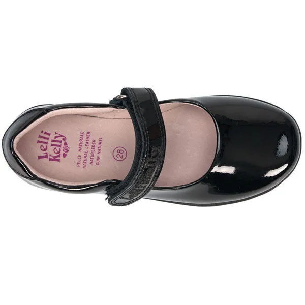 Lelli Kelly LK8218 Classic Black Patent Velcro School Shoes