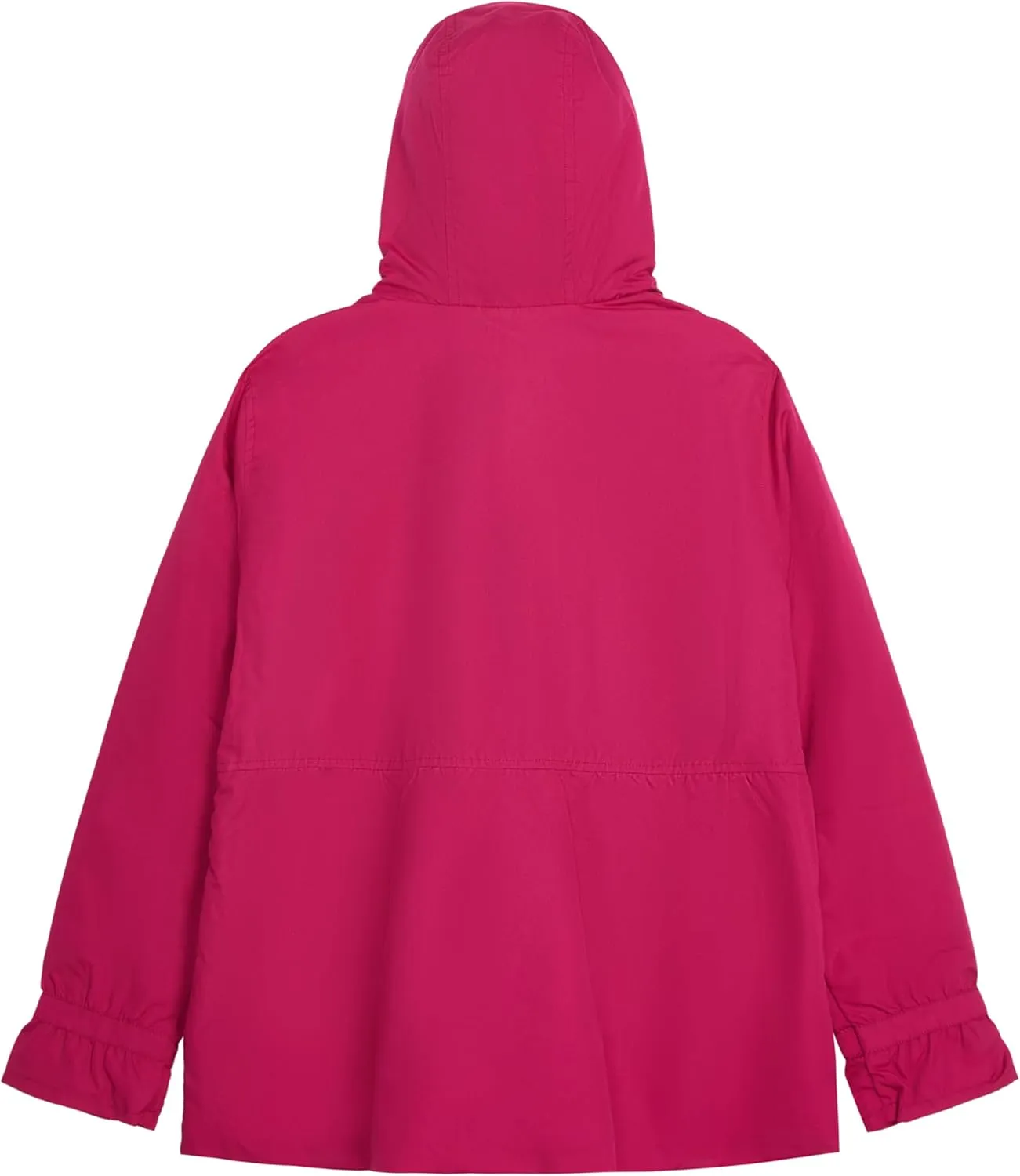 LONDON FOG Girls' Midweight Flounce Hem Utililty Trench with Hood