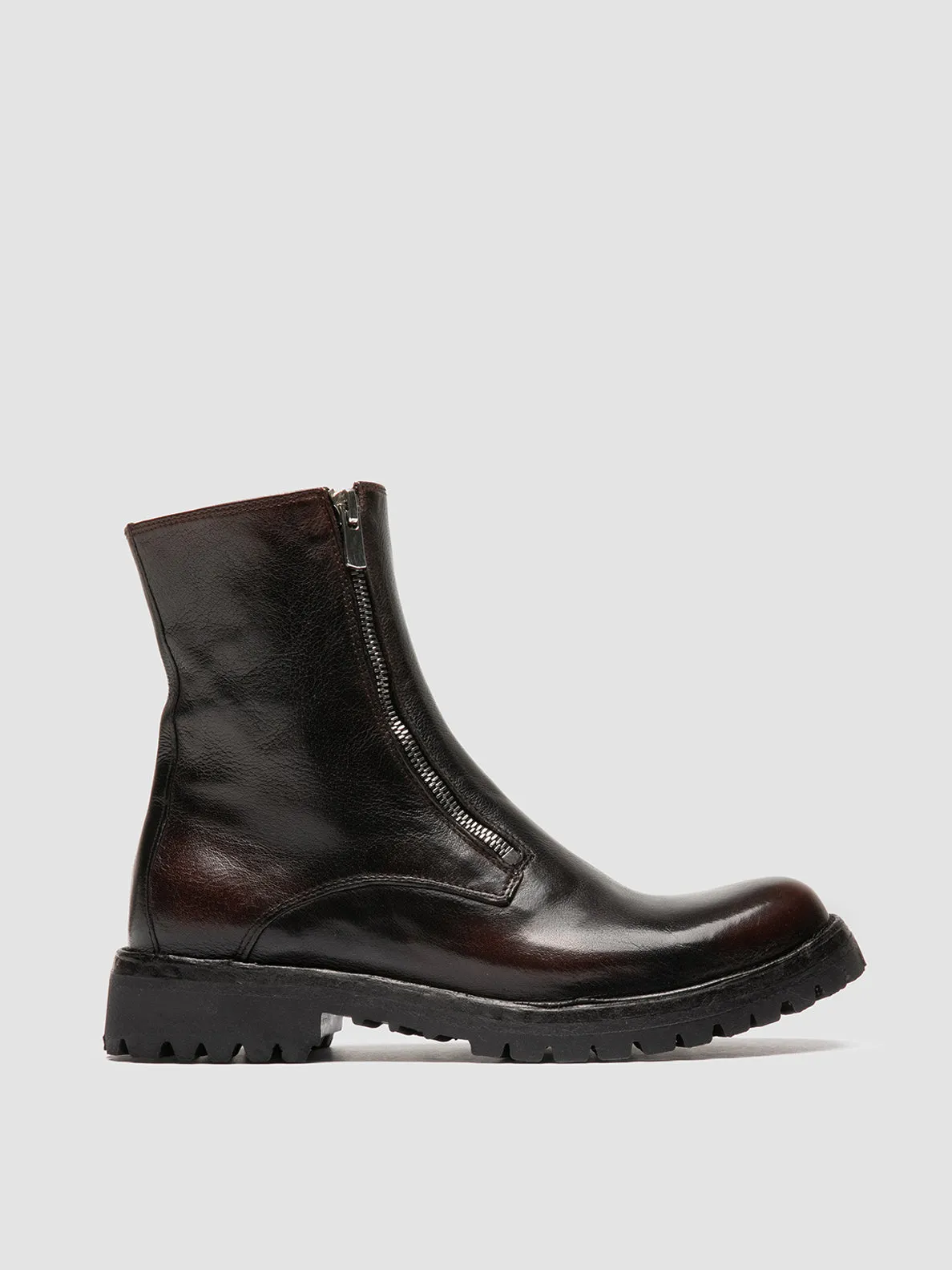 LORAINE 026 - Burgundy Zipped Boots
