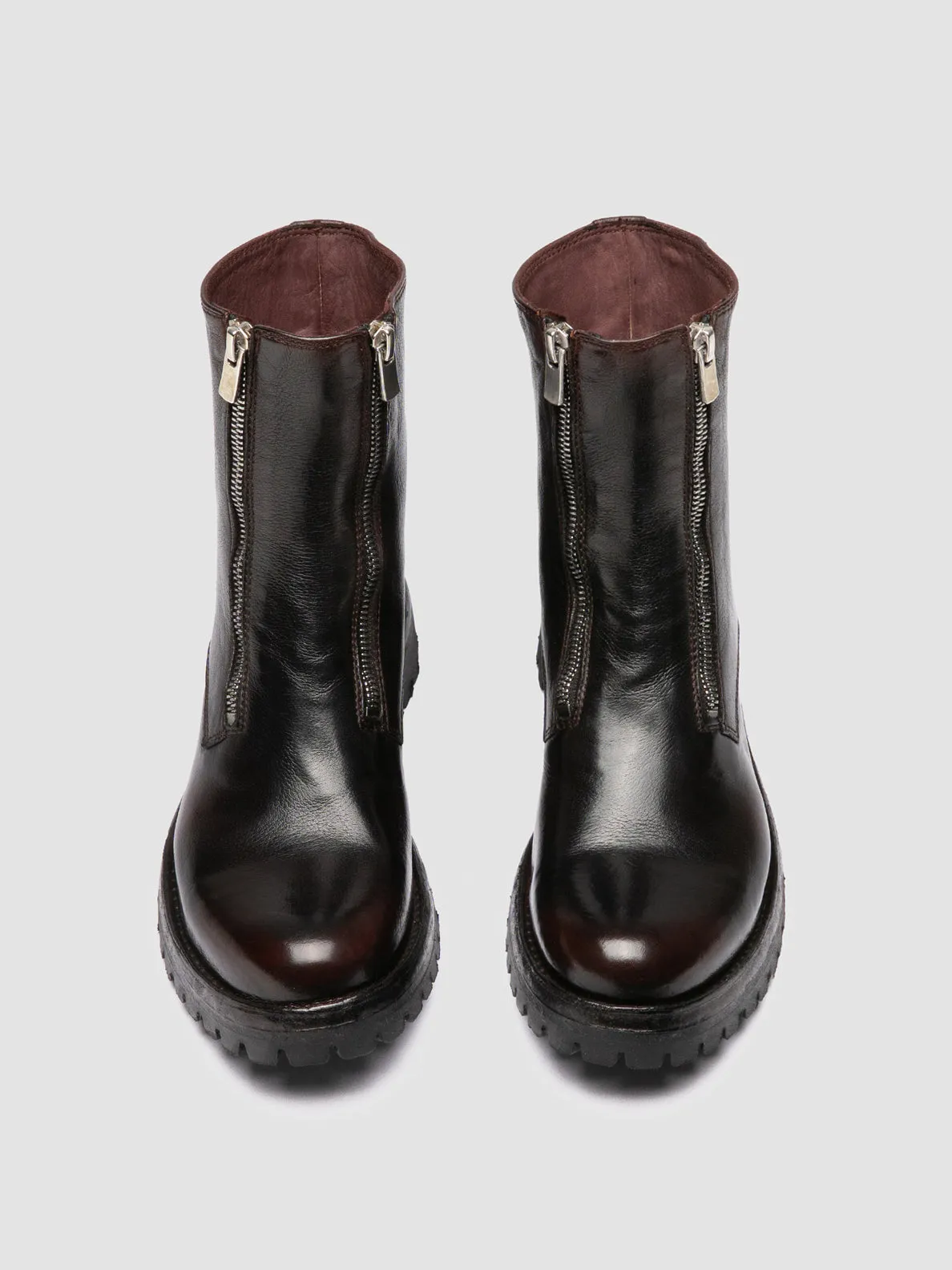 LORAINE 026 - Burgundy Zipped Boots
