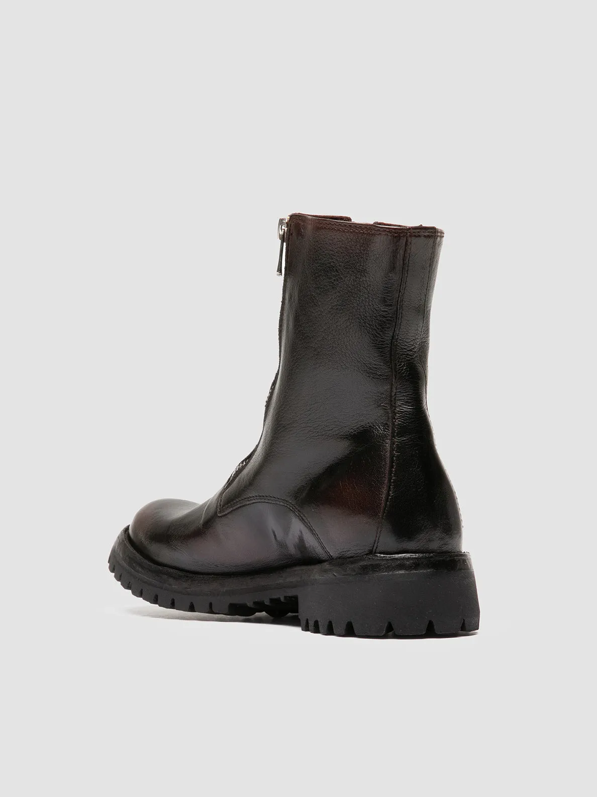 LORAINE 026 - Burgundy Zipped Boots