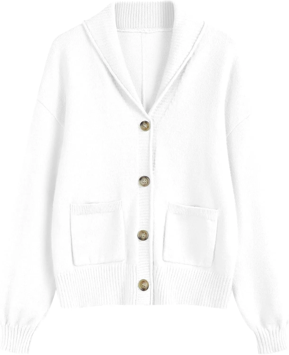 LUYAA Women's Cardigan Sweaters 2024 Oversized Open Front Button V Neck Lightweight Cardigans Outerwear
