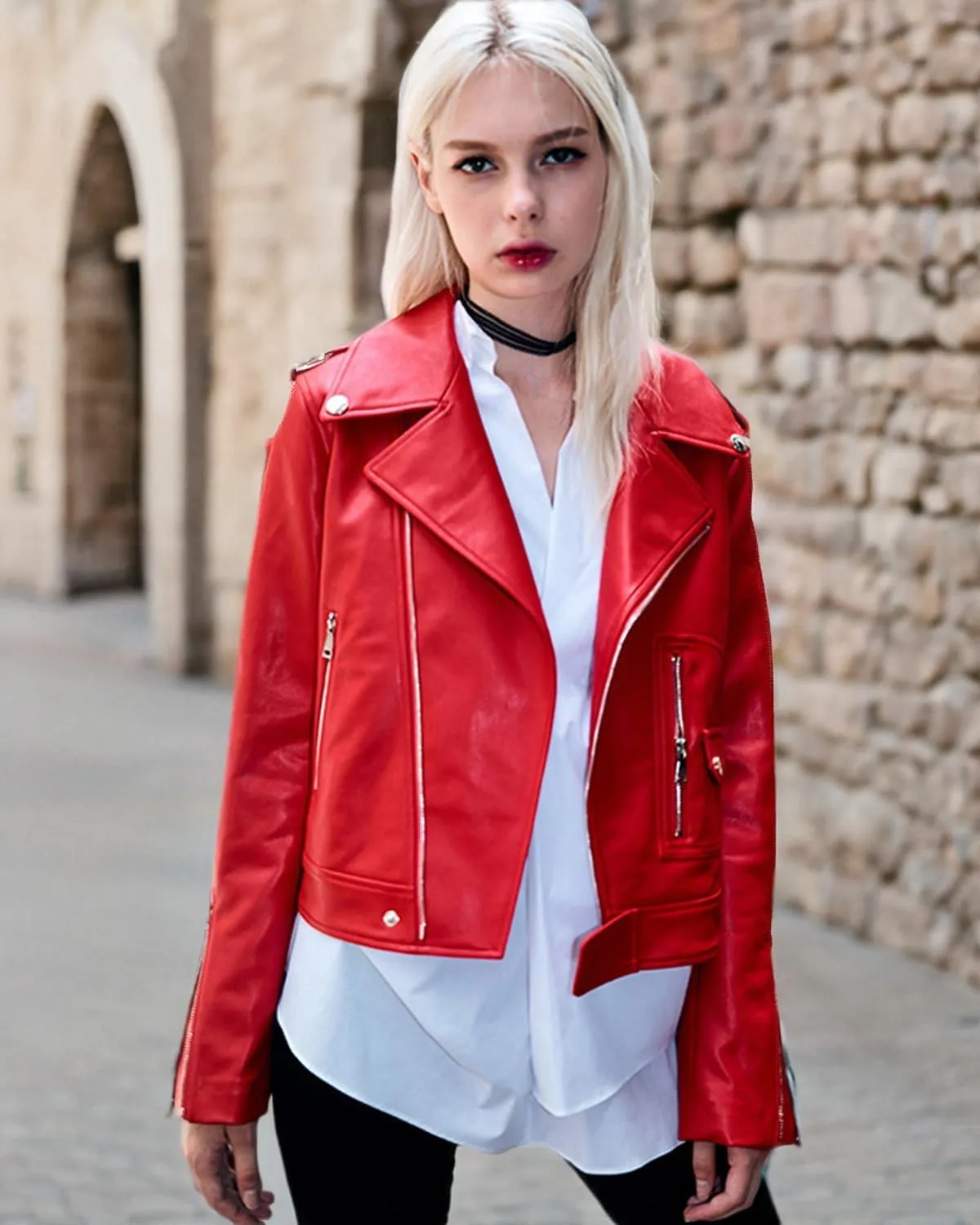 LY VAREY LIN Women's Zipper Motorcycle Biker Faux Leather Jackets