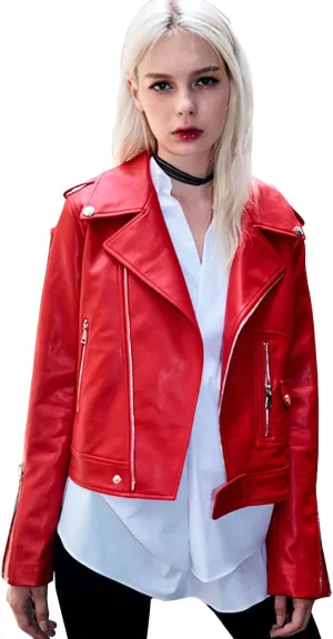 LY VAREY LIN Women's Zipper Motorcycle Biker Faux Leather Jackets