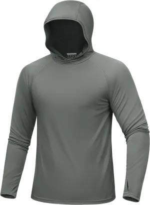 MAGCOMSEN Men's UPF 50  Sun Protection Shirts Quick Dry Long Sleeve Rash Guard Lightweight Hoodie Shirt Fishing Running