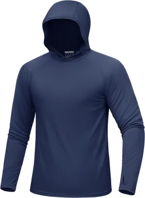 MAGCOMSEN Men's UPF 50  Sun Protection Shirts Quick Dry Long Sleeve Rash Guard Lightweight Hoodie Shirt Fishing Running