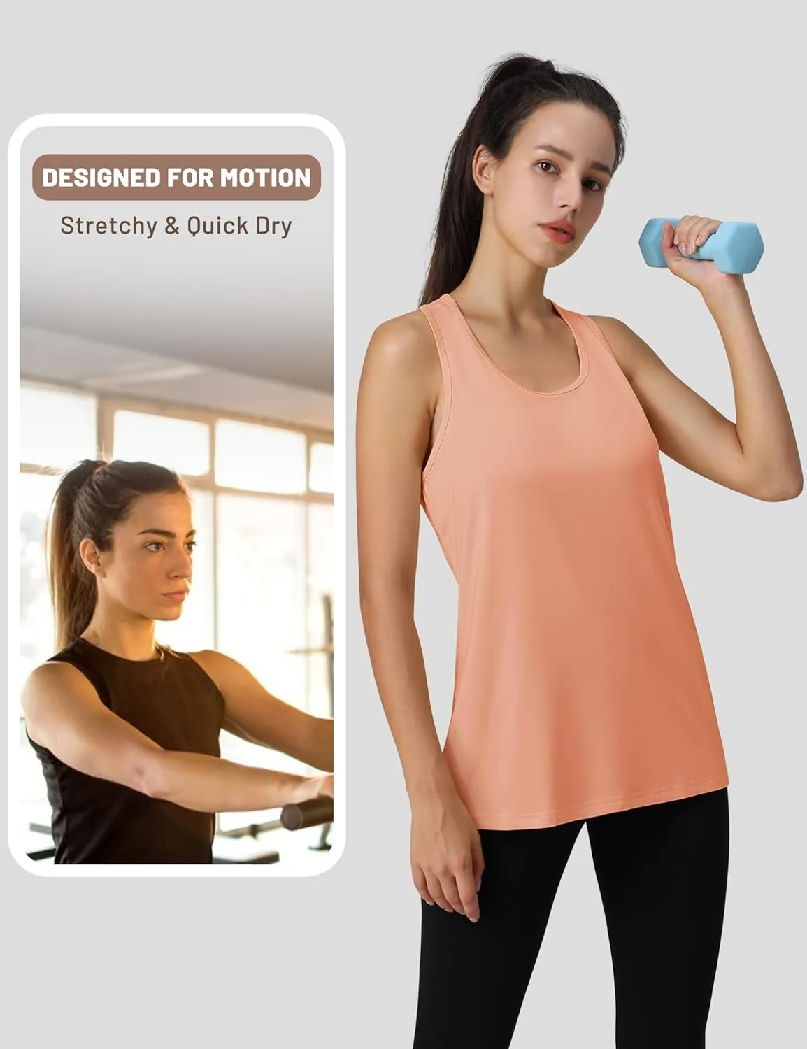 MAGCOMSEN Women's Sleeveless Workout Tank Tops UPF 80  Racerback Shirts Quick Dry UV Protection Athletic Gym Summer Tops