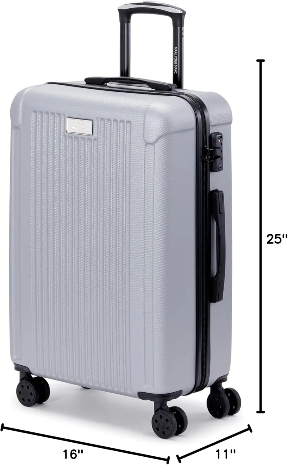 Marc New York Lotus 25" Upright Luggage, Silver, Medium