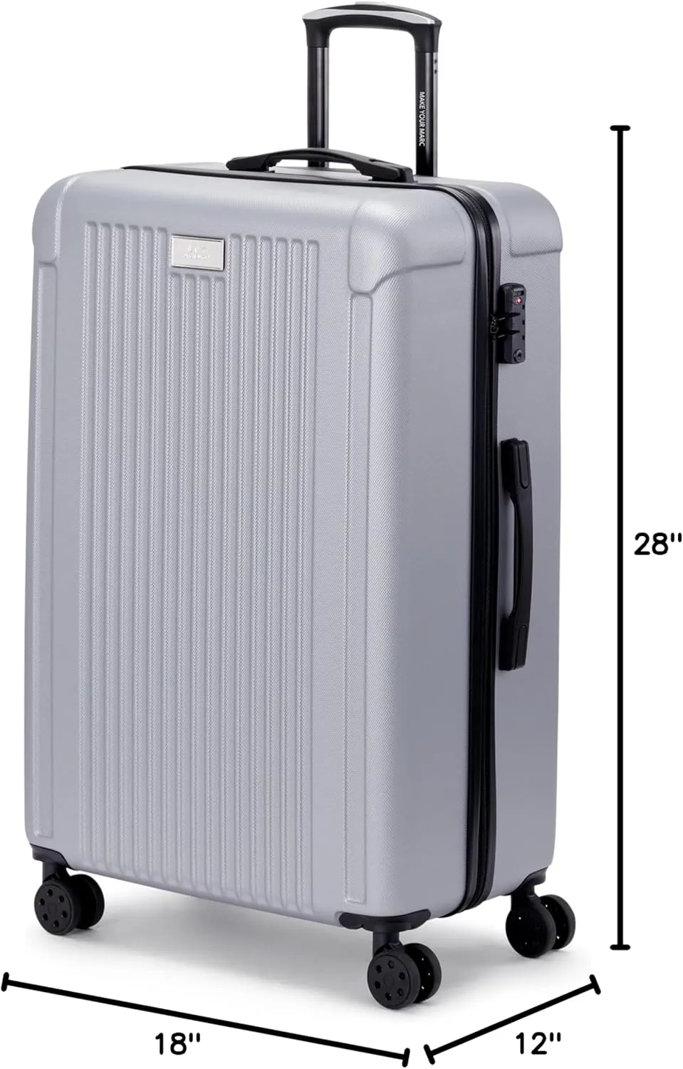 Marc New York Lotus 28" Upright Luggage, Silver, Large