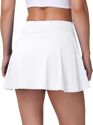 MCEDAR Tennis Skirts for Women High Waisted Golf Skorts Athletic Running Skirt Inner Shorts with Pockets Pickleball