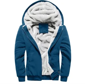 Mens Sherpa Hoodie Big And Tall Zip Up Jacket Heavyweight Fleece Lined Hooded Sweatshirt Warm Thick Winter Coat