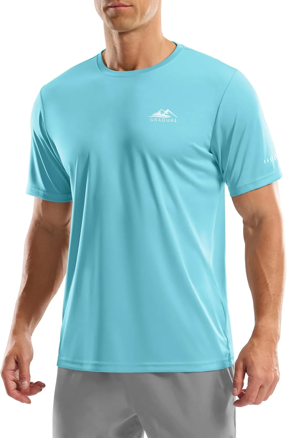 Men's UPF 50  Sun Protection Dry Fit Workout T-Shirts Rash Guard Swim Shirts Moisture Wicking Tee for Athletic, Beach, Hiking