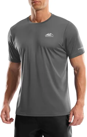 Men's UPF 50  Sun Protection Dry Fit Workout T-Shirts Rash Guard Swim Shirts Moisture Wicking Tee for Athletic, Beach, Hiking