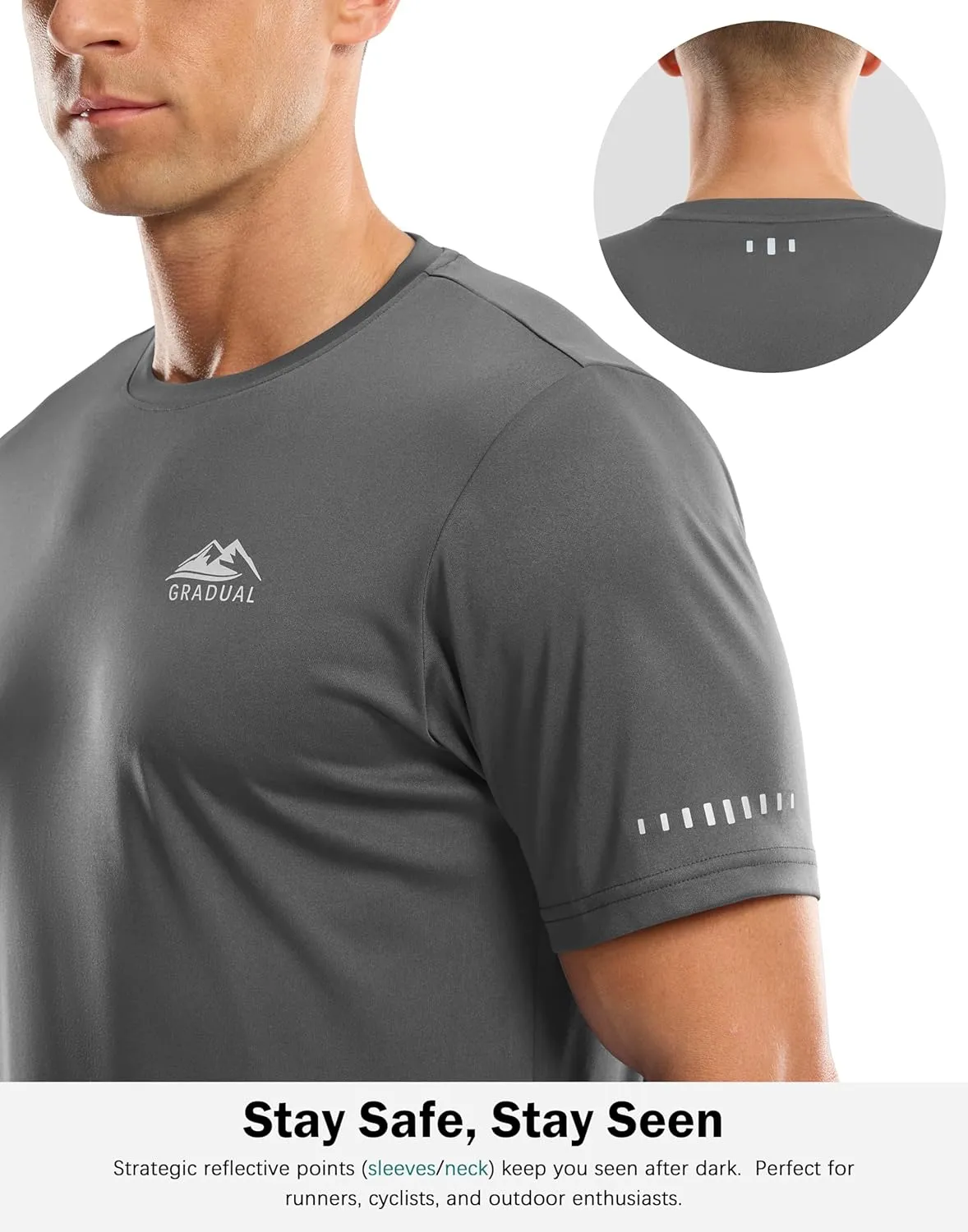 Men's UPF 50  Sun Protection Dry Fit Workout T-Shirts Rash Guard Swim Shirts Moisture Wicking Tee for Athletic, Beach, Hiking