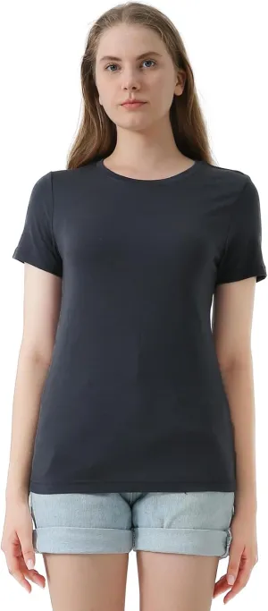 Merino Protect 100% Merino Wool T Shirts Women Crew Neck Tops Short Sleeve Odor Resistance Base Layer Travel Hiking Tee Shirt