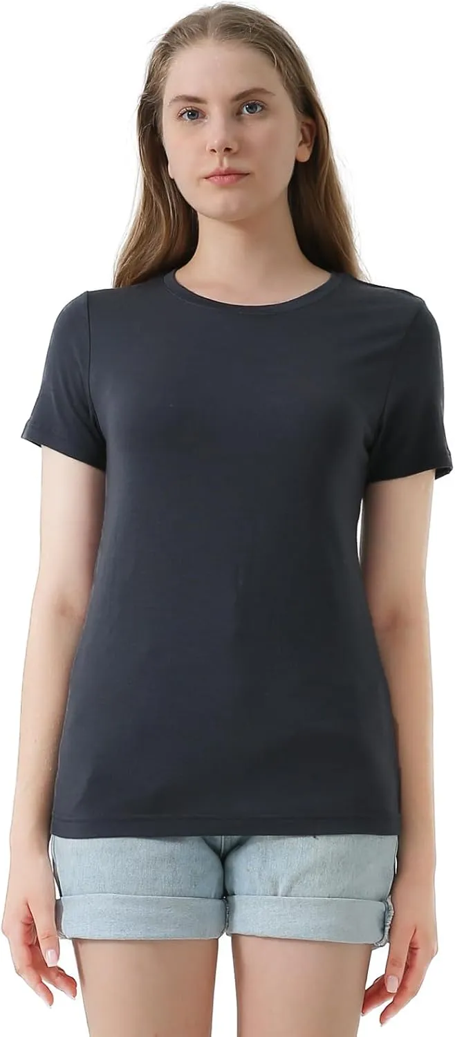 Merino Protect 100% Merino Wool T Shirts Women Crew Neck Tops Short Sleeve Odor Resistance Base Layer Travel Hiking Tee Shirt