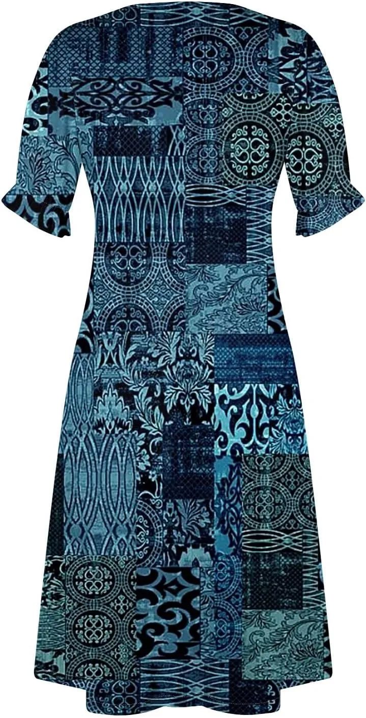 Midi Dresses for Women Dress Women Puff Sleeve Women Dresses for Special Occasions Summer Fitted