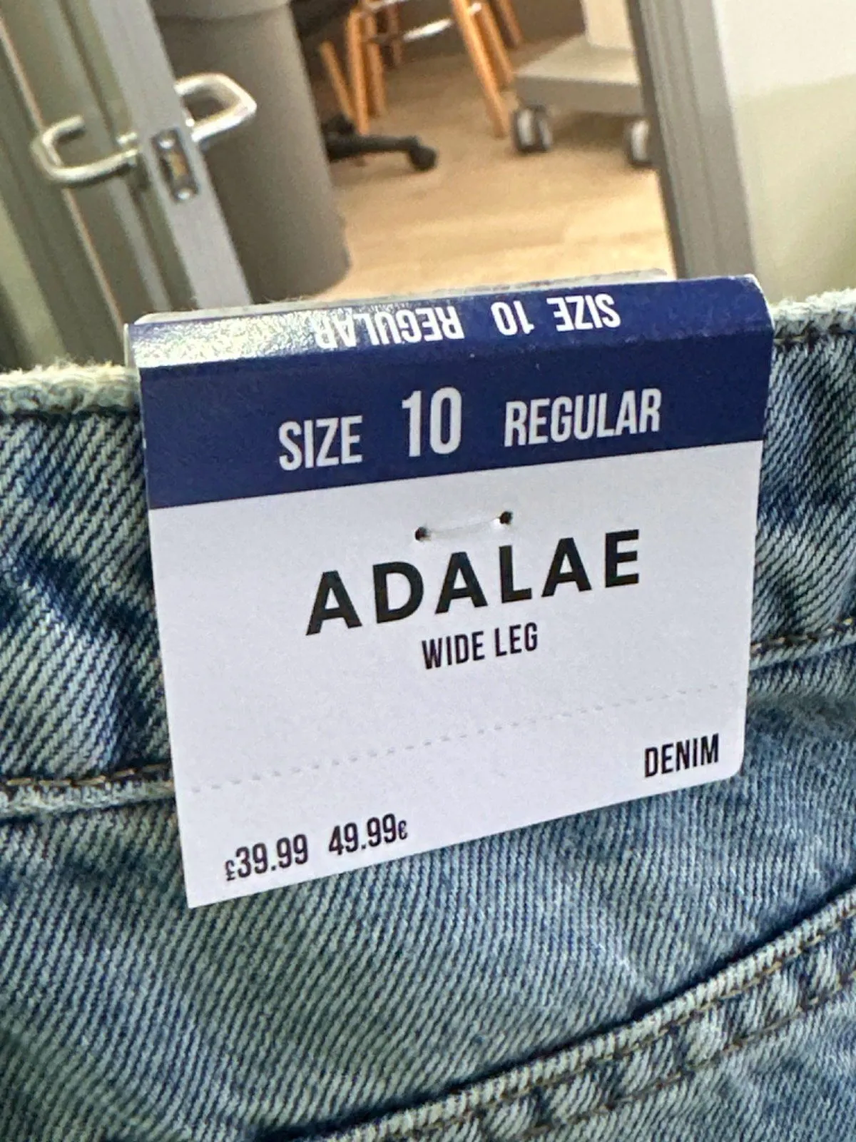 New Look Light Blue Adalae Wide Leg Denim Jeans UK 10