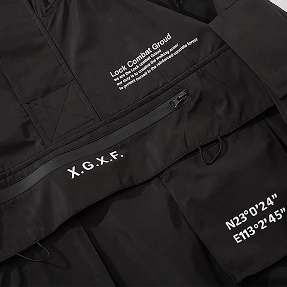 Niepce Inc Japanese Streetwear Zip Up Windbreaker Jackets for Men