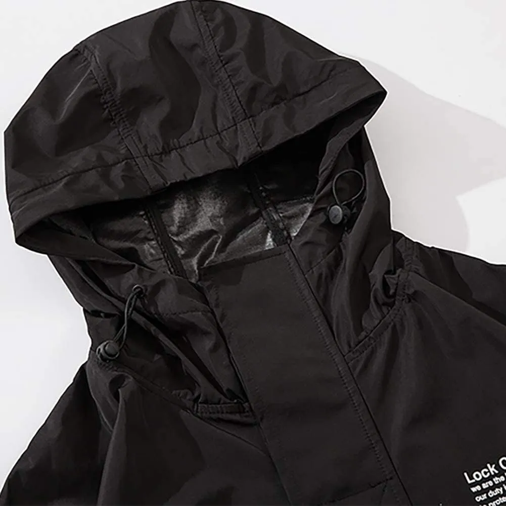 Niepce Inc Japanese Streetwear Zip Up Windbreaker Jackets for Men