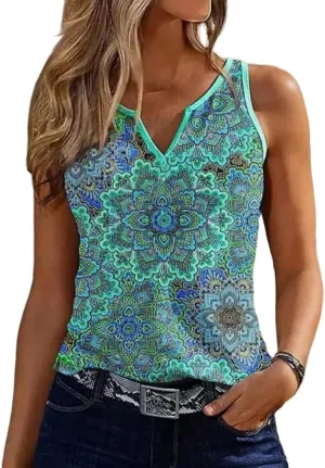 Notched Collar Neck Tops for Women Summer Sleeveless Camisole Tank Tops Casual Short Sleeve V-Neck Henley Shirt