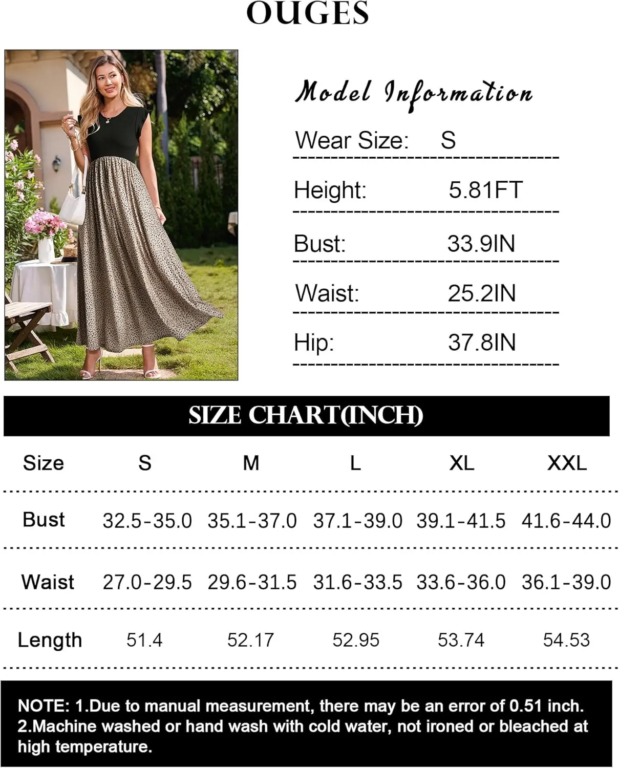 OUGES Women 2025 Spring Summer Dresses Maternity Sleeveless Ribbed Fashion Casual Outfits Maxi Dress with Pockets