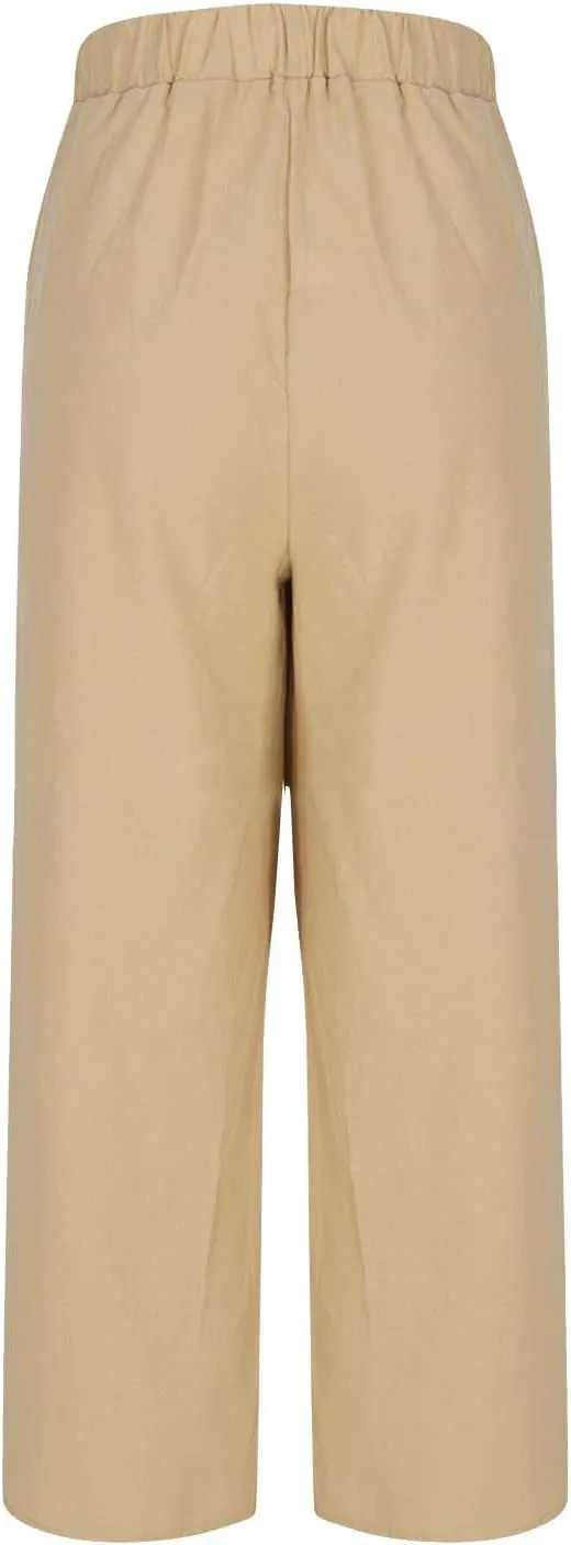 Palazzo Pants for Women Casual High Waist Wide Leg Trousers Baggy Breathable Summer Going Out Hiking Pant with Pocket