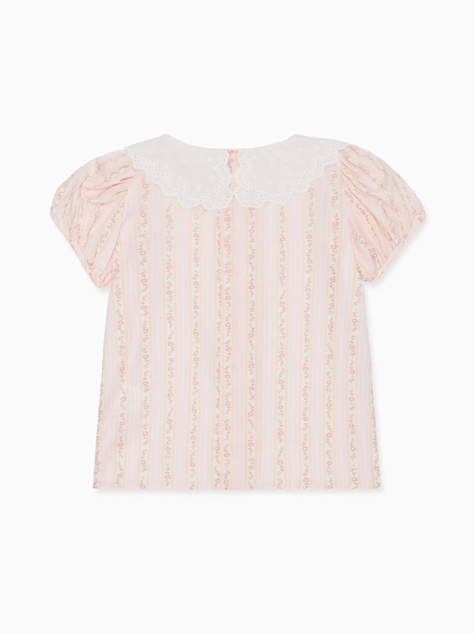 Pink Floral Stripe Heloise Girl Shirt