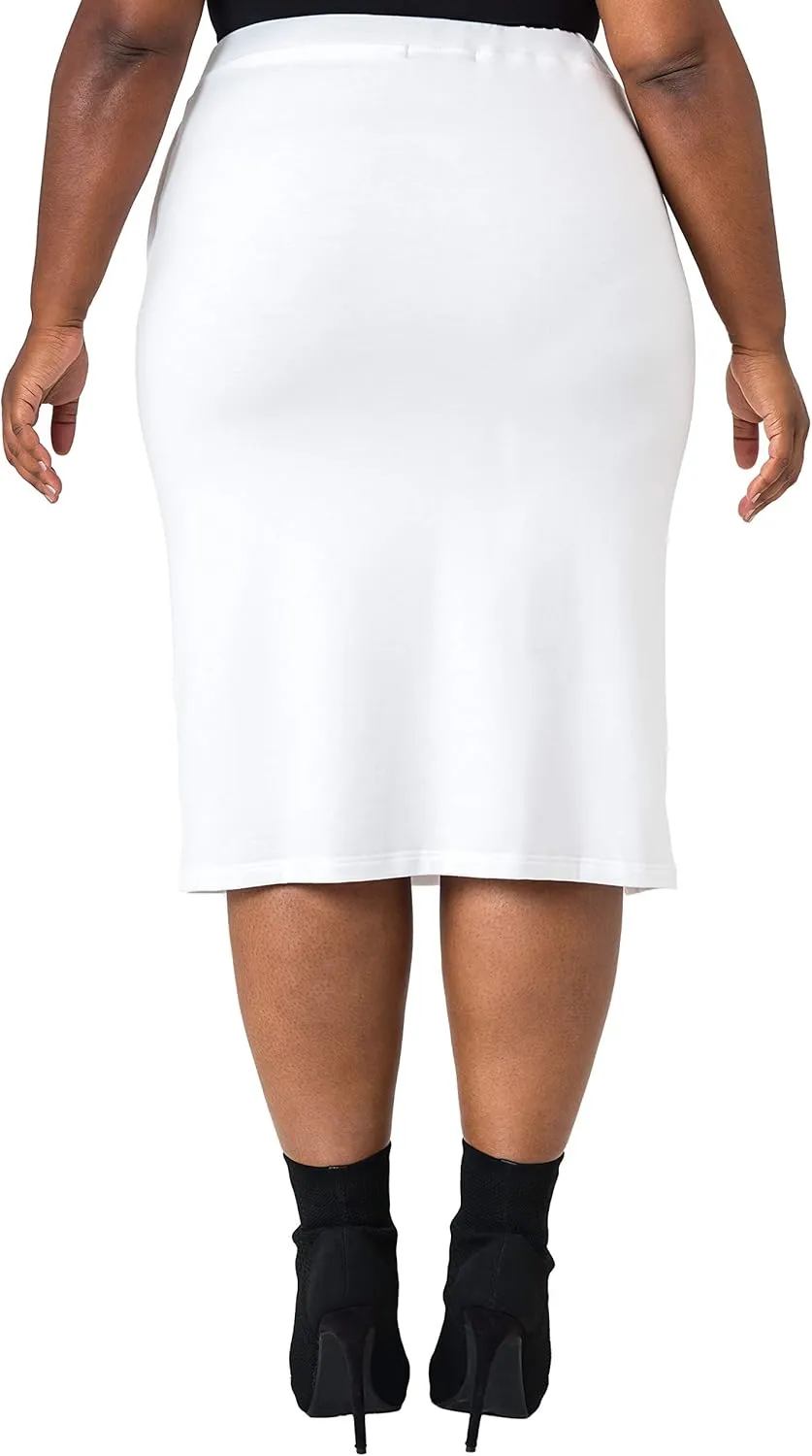 Poetic Justice Plus Size Curvy Womens Knee Length Casual Drawstring Split Skirts