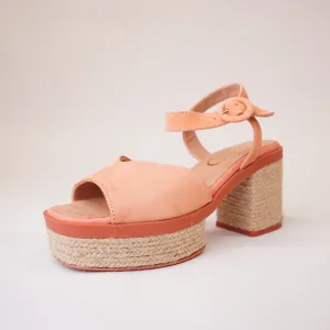 Prinia Macaron Suede Leather Espadrille Heels