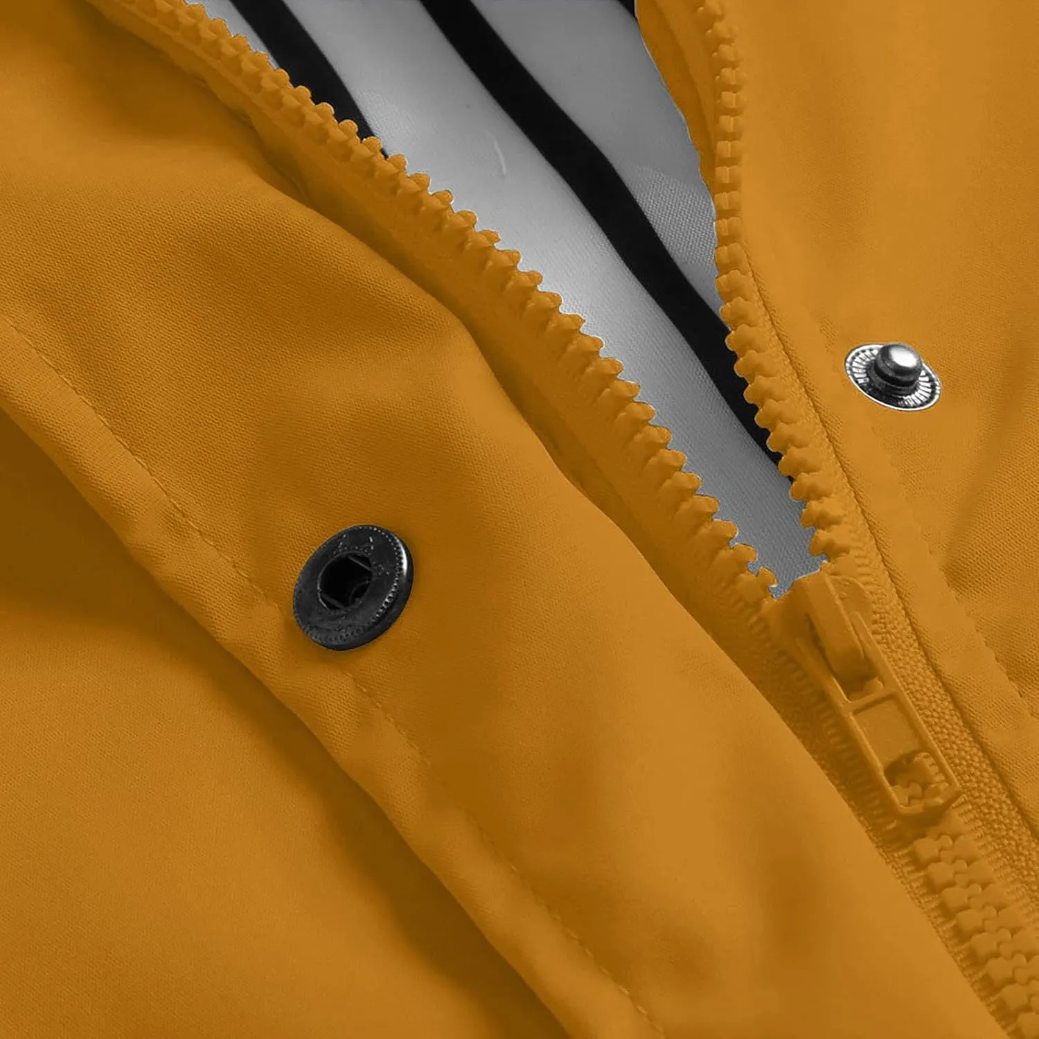 Rain Jacket Women,2024 Trendy Lightweight Zip Up Button Hooded Waterproof Windbreaker For Hiking Outdoor Travel