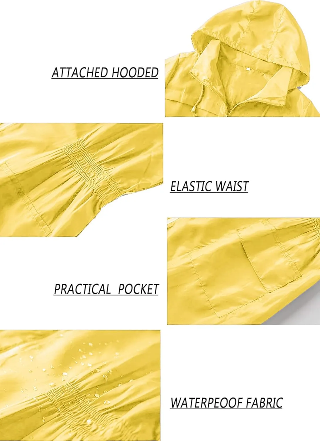 Rain Jackets For Women Waterproof Lightweight Packable Outdoor Hooded Raincoat