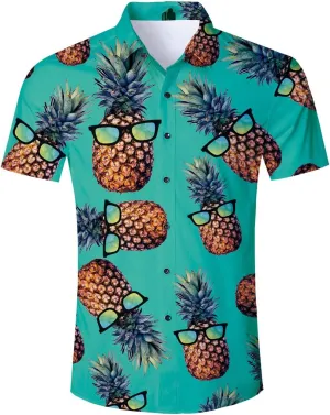 RAISEVERN Mens Hawaiian Shirt Casual Button Down Short Sleeve Tropical Beach Dress Shirt for Summer Holiday