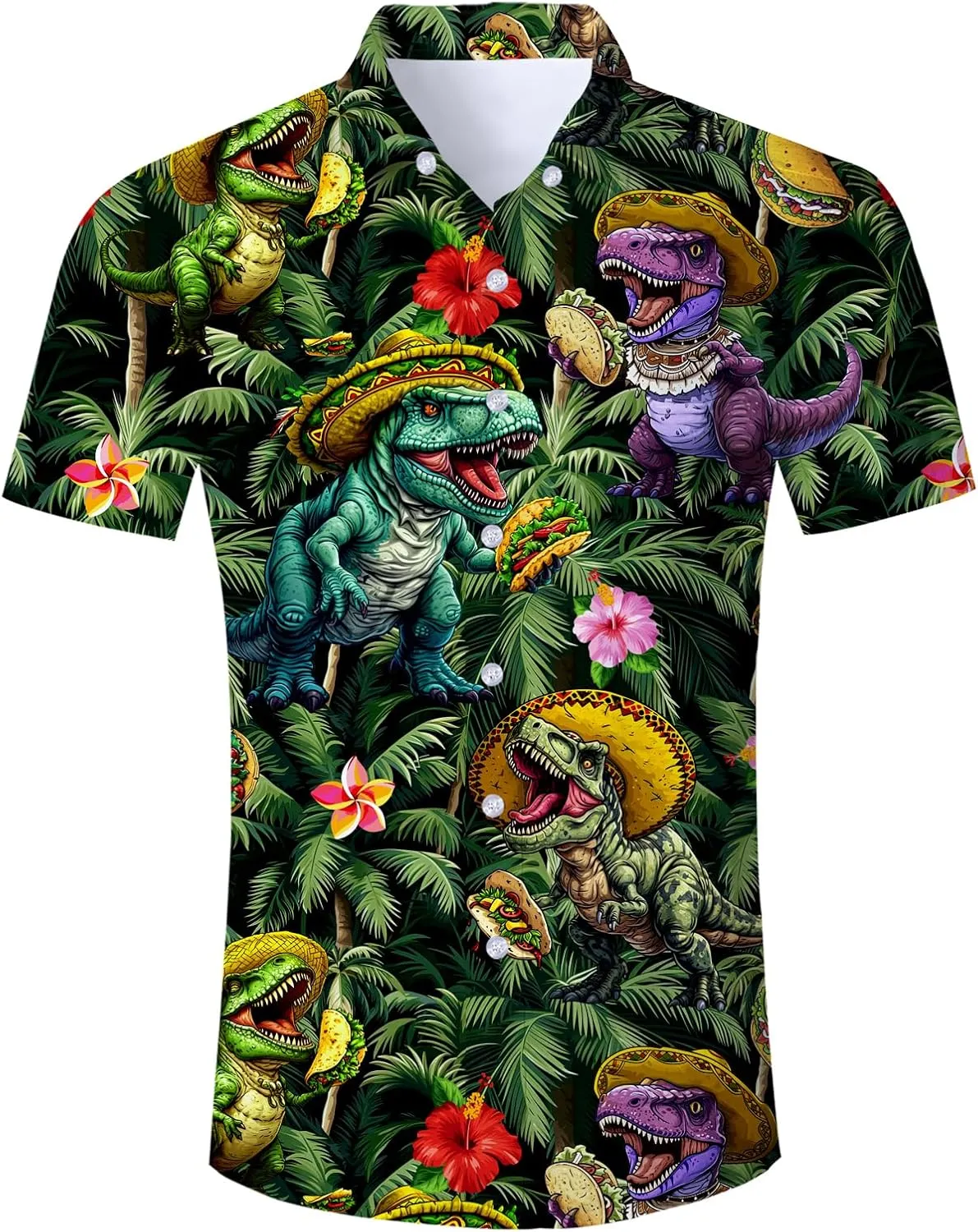 RAISEVERN Mens Hawaiian Shirt Casual Button Down Short Sleeve Tropical Beach Dress Shirt for Summer Holiday