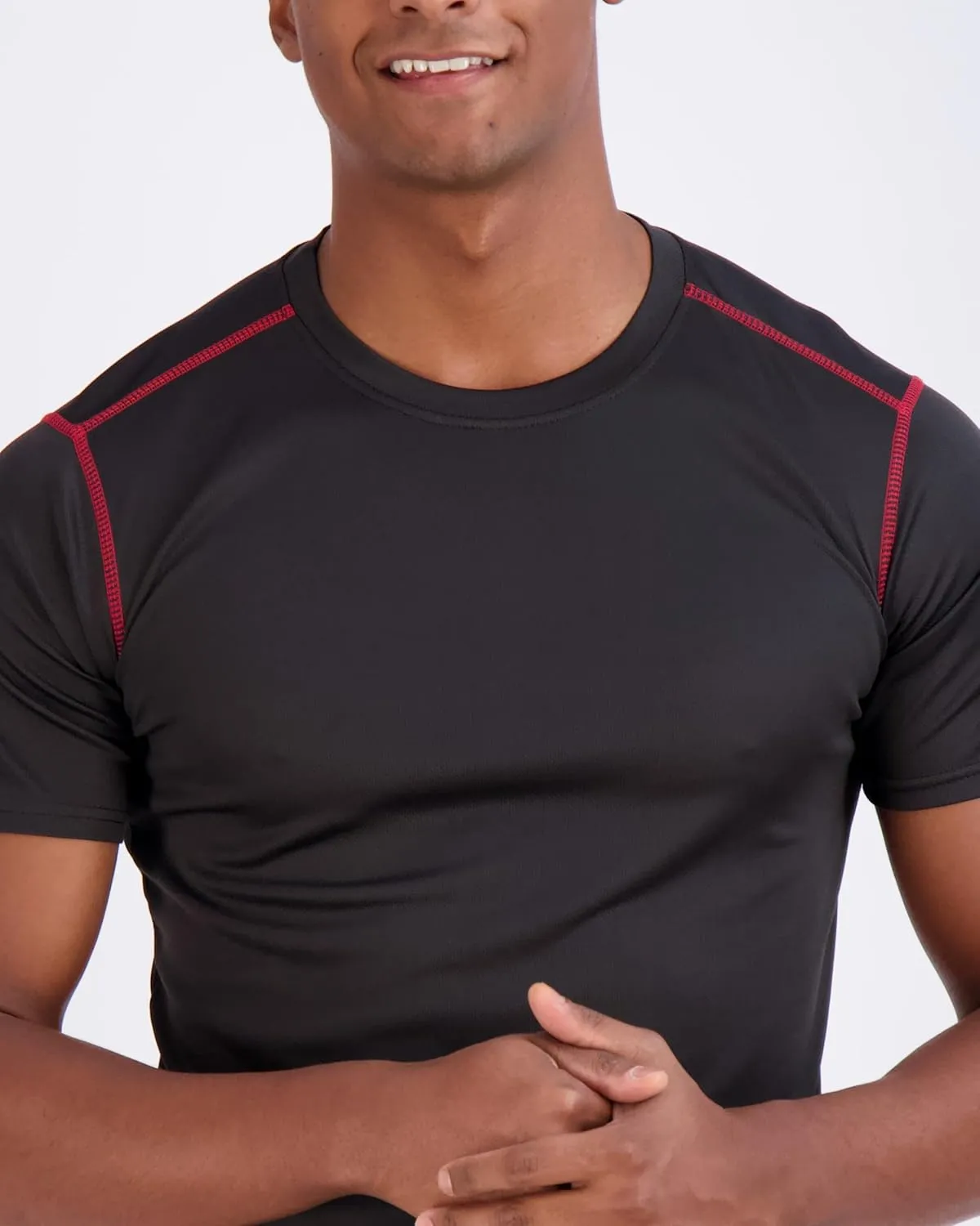 Real Essentials 5 Pack Mens Active Quick Dry Mesh Crew Neck T Shirts | Athletic Short Sleeve Tee (Available in Big & Tall)
