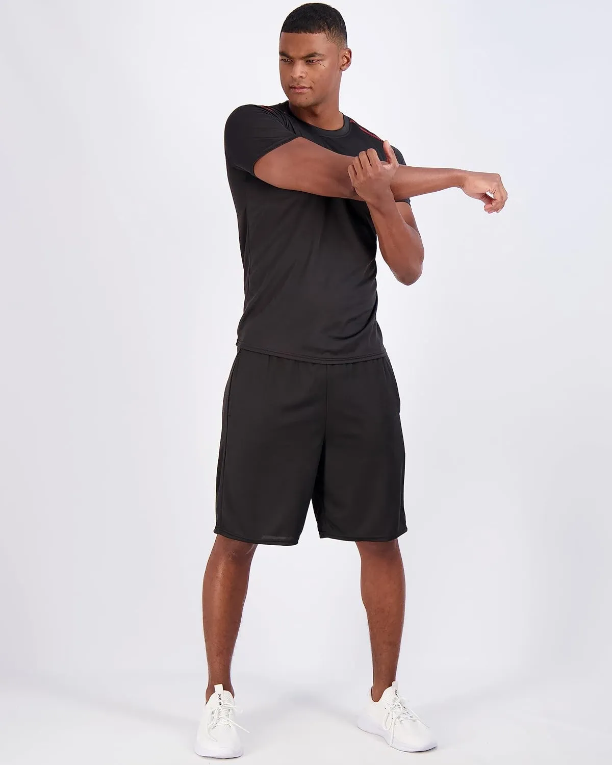 Real Essentials 5 Pack Mens Active Quick Dry Mesh Crew Neck T Shirts | Athletic Short Sleeve Tee (Available in Big & Tall)