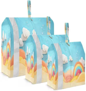 Sand Rainbow Packing Cubes for Travel 3 Set Packing Essentials Luggage Bags for Luggage