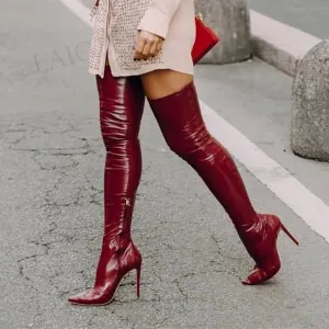Sexy Over The Knee Boots Soft Leather