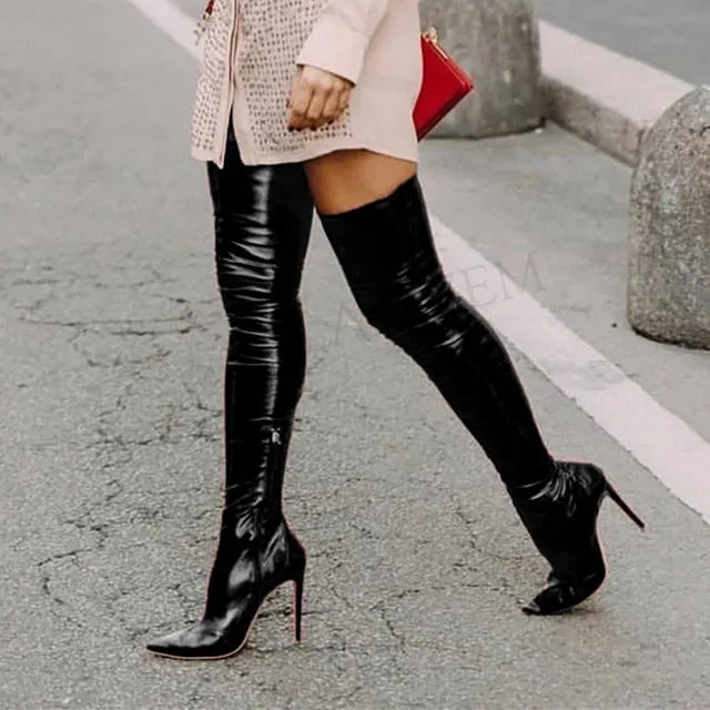 Sexy Over The Knee Boots Soft Leather