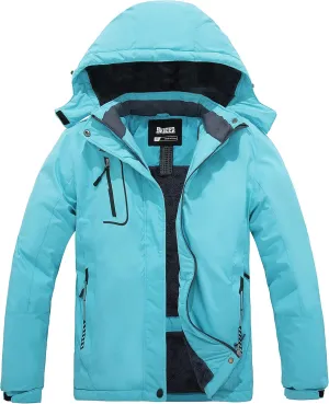 Skieer Women's Ski Jacket Waterproof Windproof Snowboard Jacket Warm Hooded Winter Coat