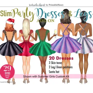 Slim Party Dresses Add-On clipart