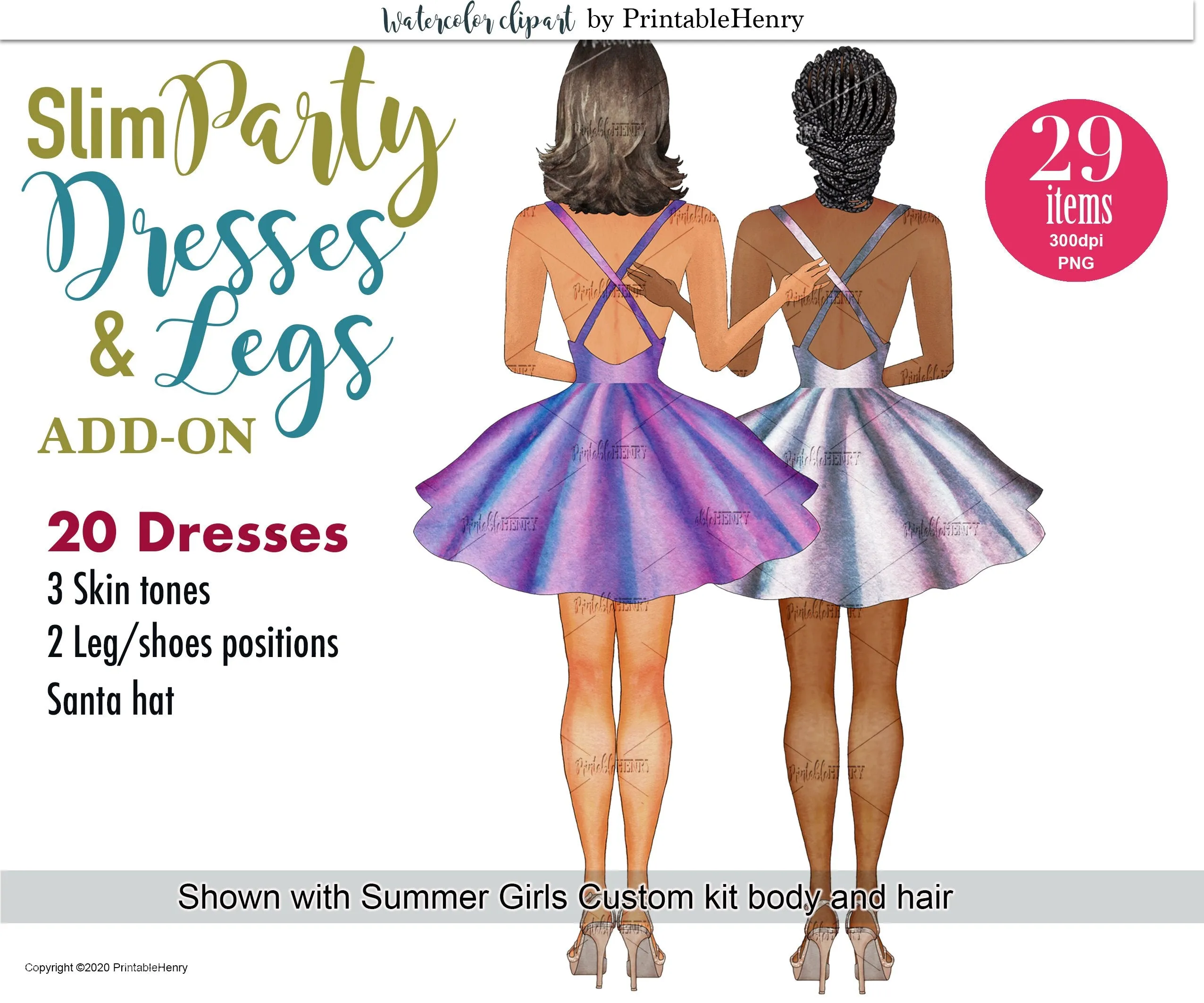 Slim Party Dresses Add-On clipart