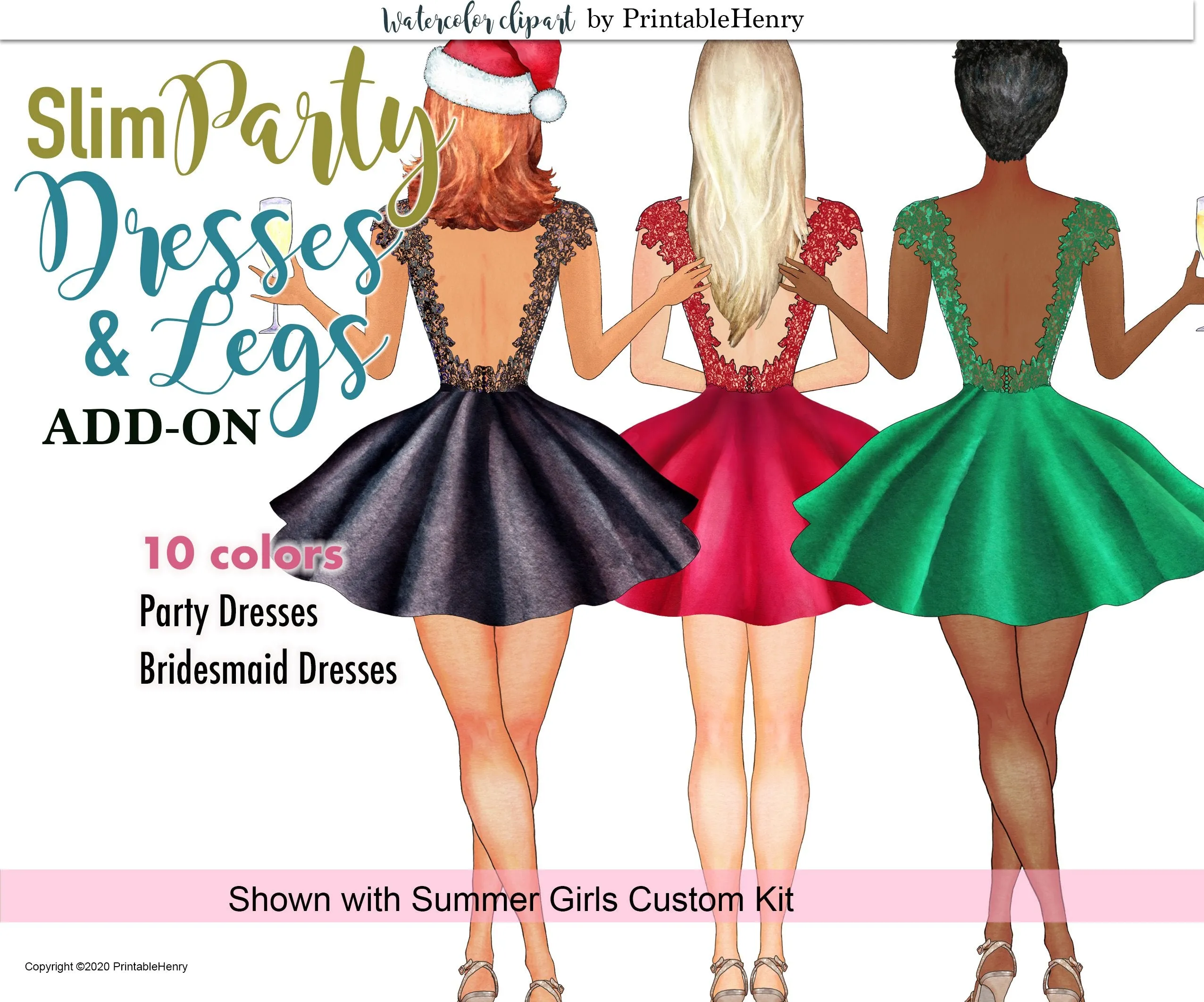 Slim Party Dresses Add-On clipart