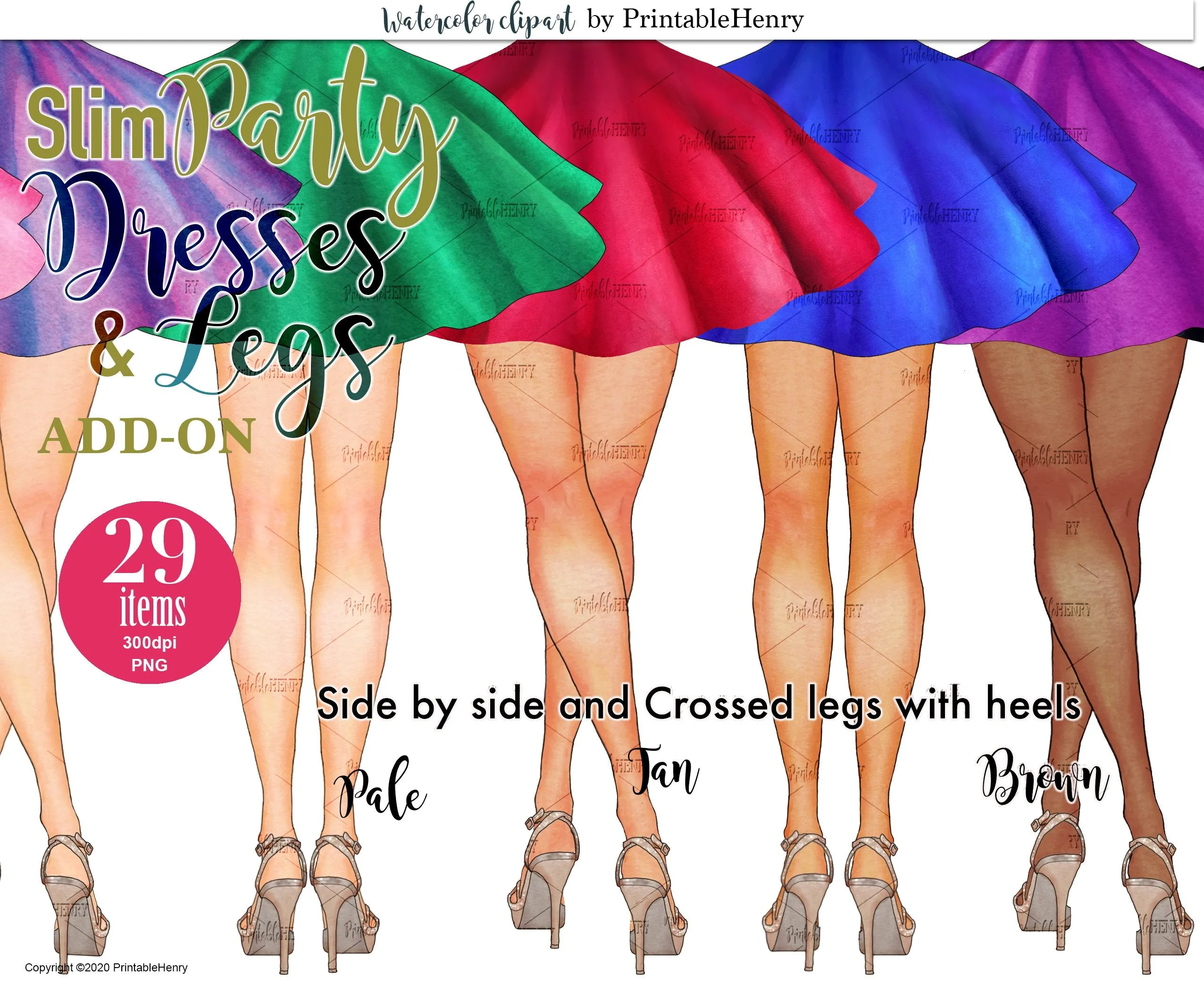 Slim Party Dresses Add-On clipart