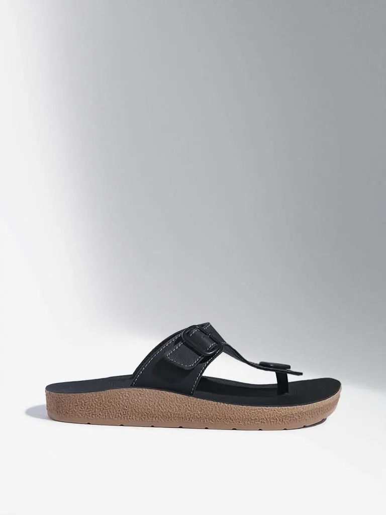 SOLEPLAY Black T-Strap Sandals