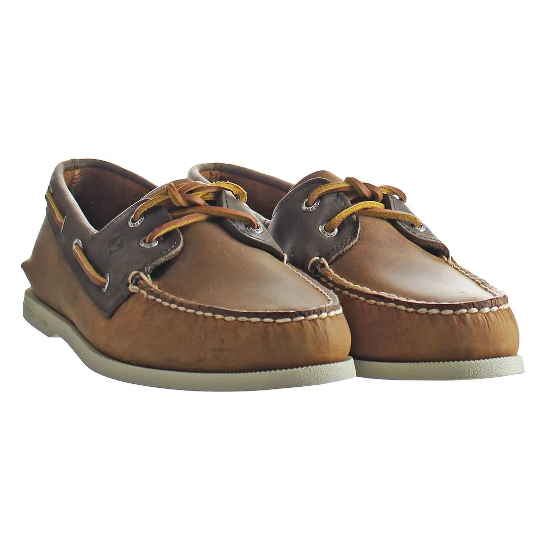 Sperry A/0 3-Eye DK Mens Brown Boat Shoes