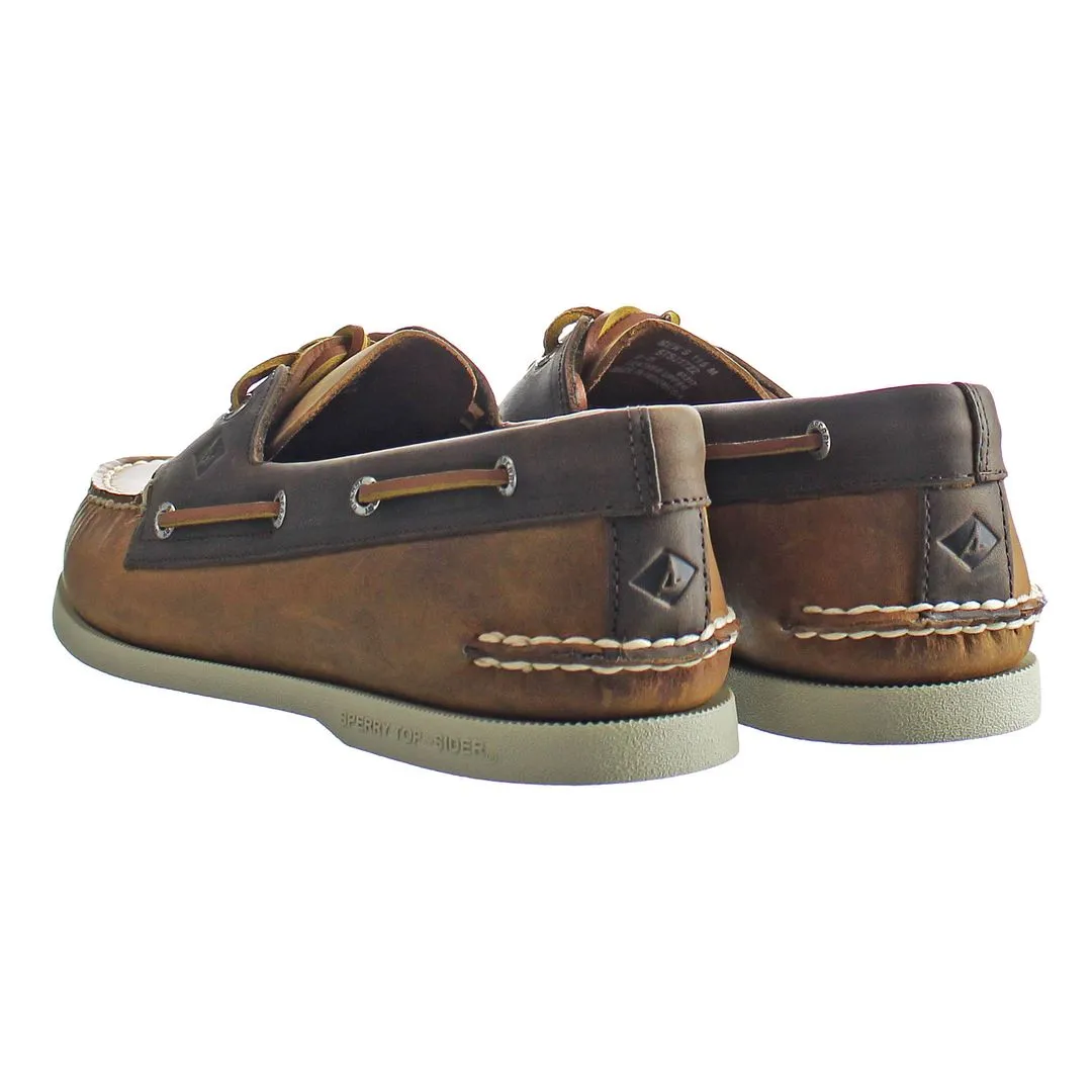 Sperry A/0 3-Eye DK Mens Brown Boat Shoes