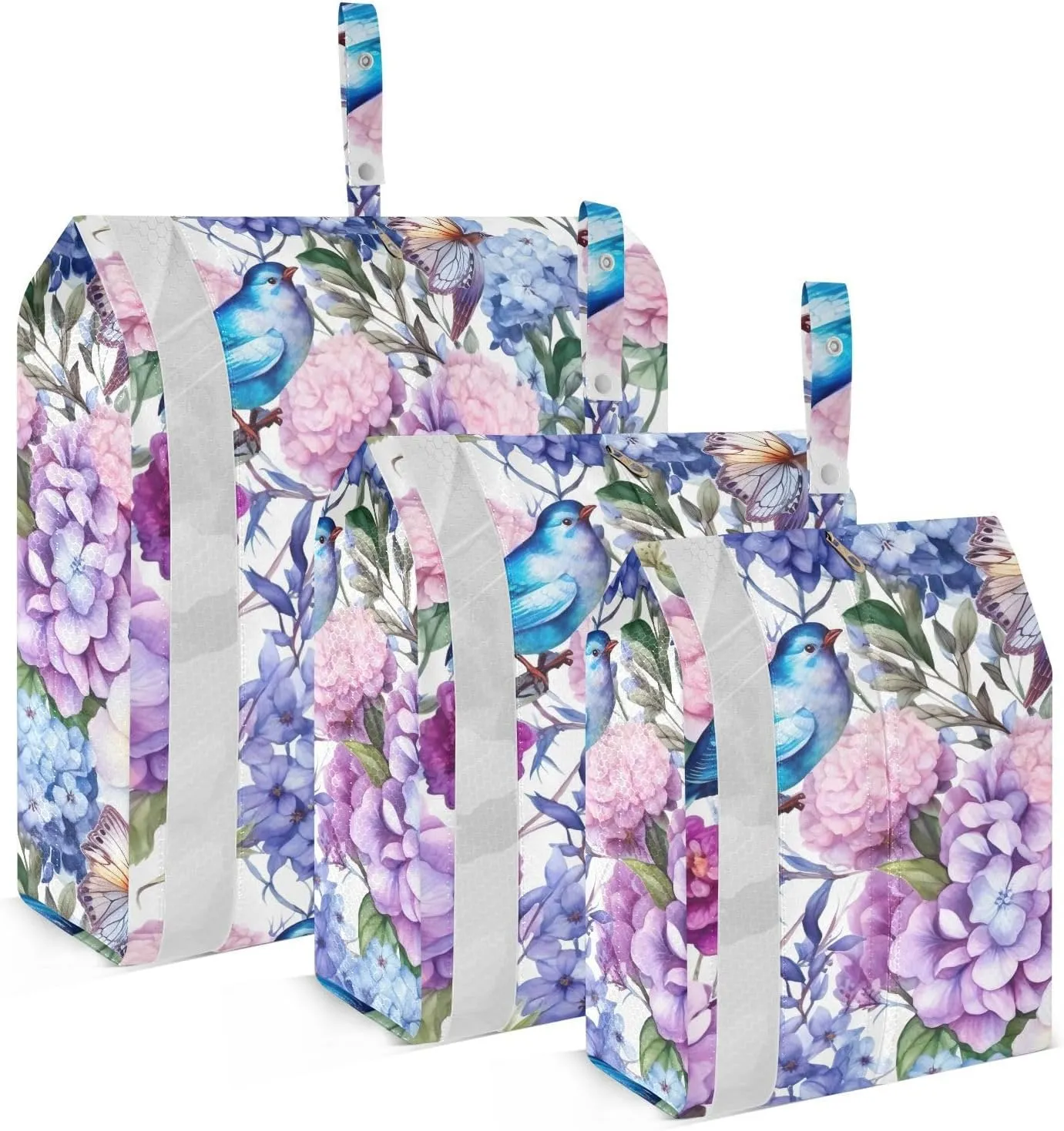 Spring Flower Floral Bird Packing Cubes for Travel 3 Set Travel Compression Bags Suitcase Organizer Bags Set for Travel