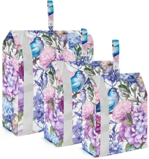 Spring Flower Floral Bird Packing Cubes for Travel 3 Set Travel Compression Bags Suitcase Organizer Bags Set for Travel